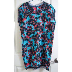 PAUL X PAUL SMITH Sleeveless Tunic Shift Dress, Blue Red Black, Sz. 44/ US 8